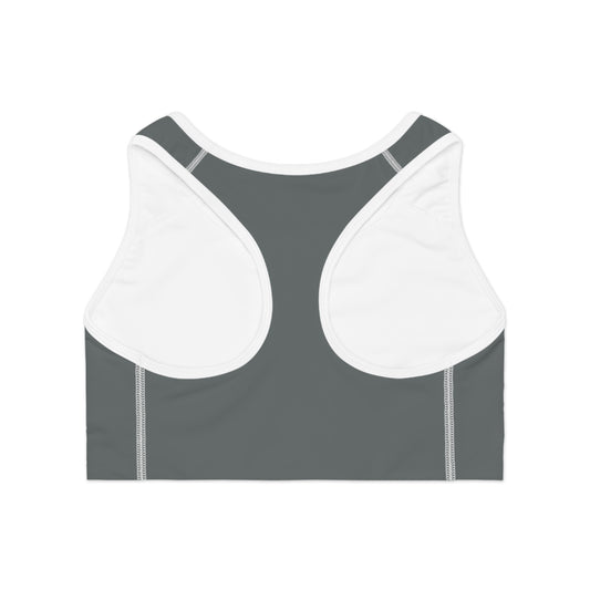 Grey Unity "U" - Sports Bra - Empowering, Comfortable Activewear for Fitness, Yoga, Running, Gym, Team Sports, Workout Enthusiasts