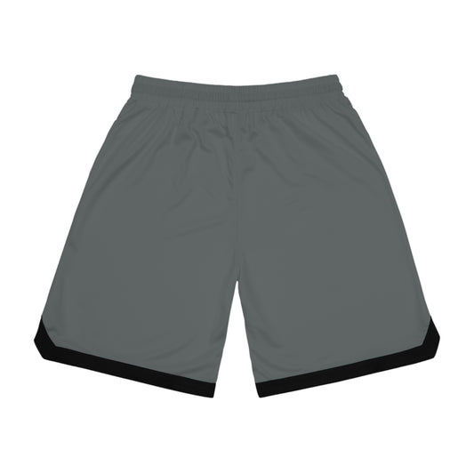 Grey Women's "U" Basketball Rib Shorts, Athletic Wear, Sports Shorts for Training, Summer Outfits, Activewear, Comfortable Playtime Gear