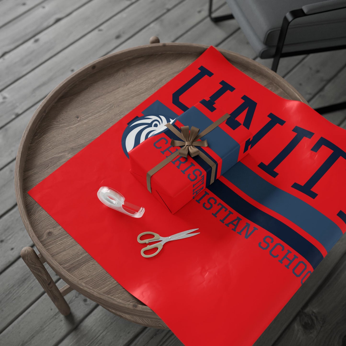 Custom Wrapping Paper for Special Occasions, Holidays, Red Gift Wrap, Unity Christian School, Vibrant Gift Wrap, Birthday and Celebration