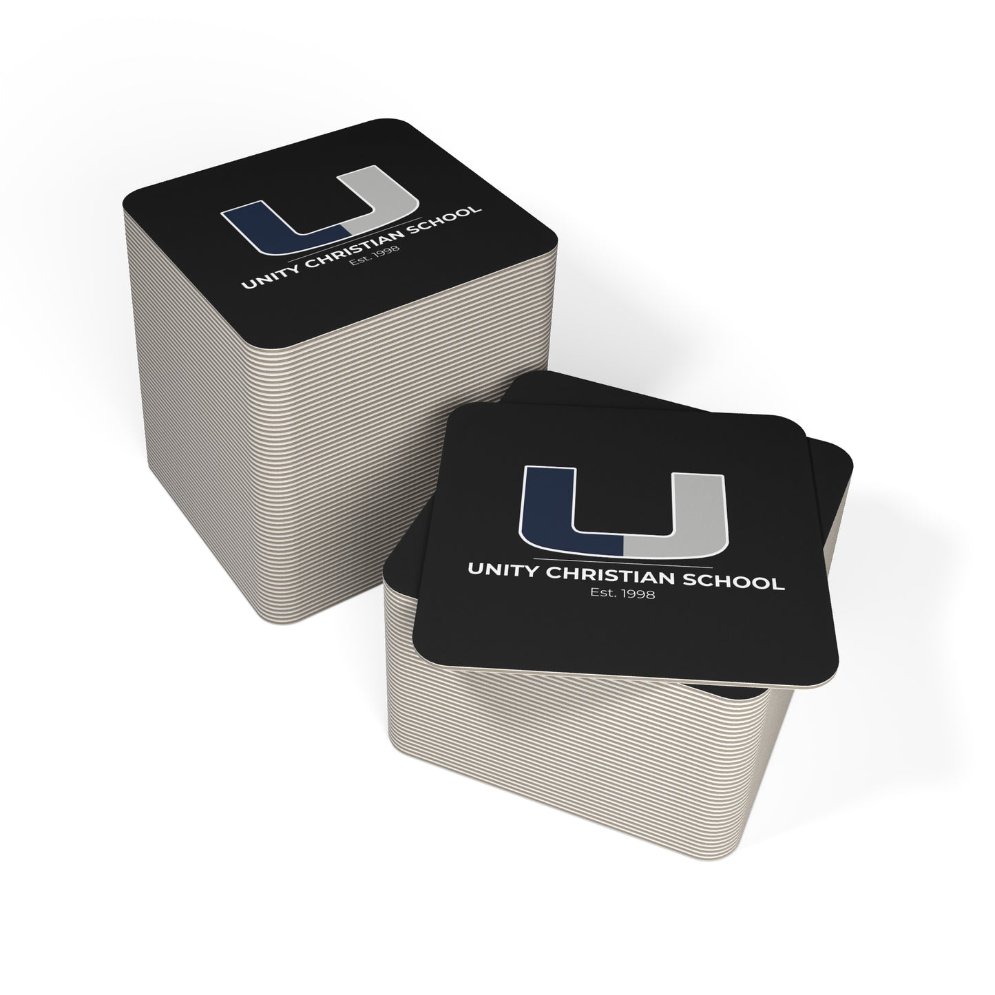 Custom School Coasters, Unity Christian School Coasters, Personalized Drink Coasters, Graduation Party Decor, Customizable Coaster Set