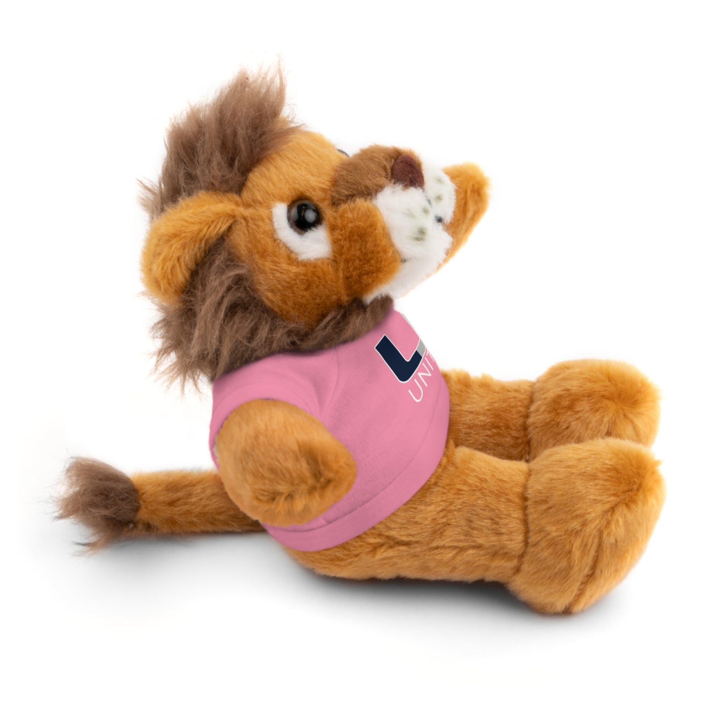 Cuddly Lion Stuffed Animal with Custom Tee, Birthday Gift, Nursery Decor, Kids Toy, Baby Shower Present