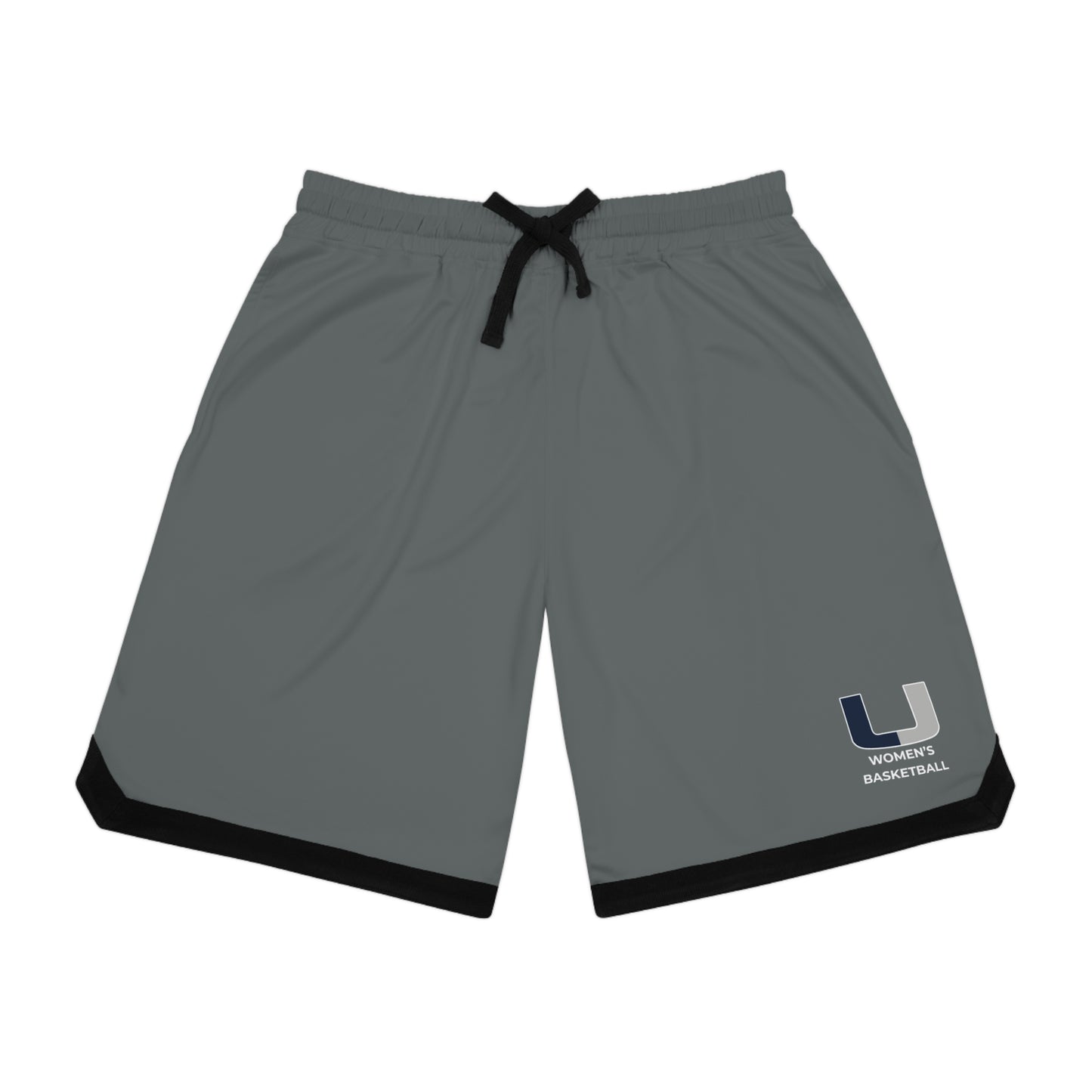 Grey Women's "U" Basketball Rib Shorts, Athletic Wear, Sports Shorts for Training, Summer Outfits, Activewear, Comfortable Playtime Gear