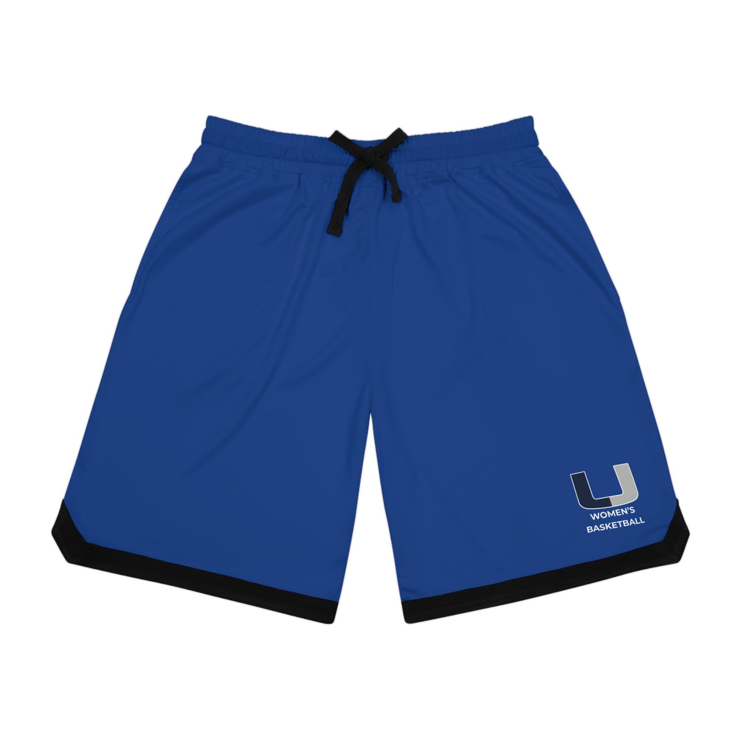 Blue Women's "U" Basketball Rib Shorts, Athletic Wear, Sports Shorts for Training, Summer Outfits, Activewear, Comfortable Playtime Gear
