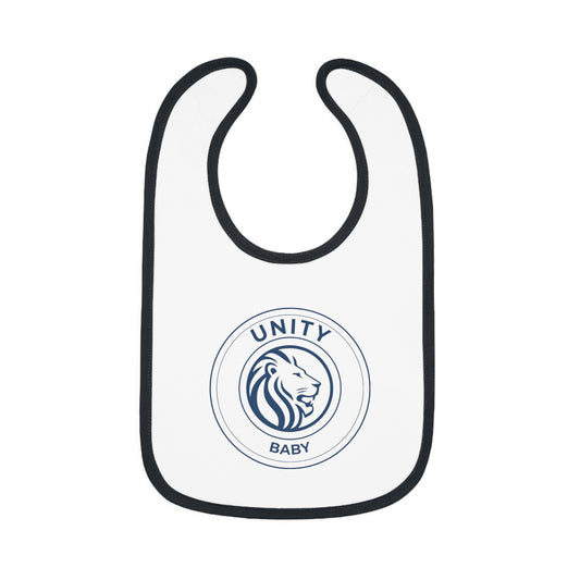Unity Baby Bib with Contrast Trim, Cute Baby Bib, Baby Shower Gift, Lion Design Bib, Toddler Essential