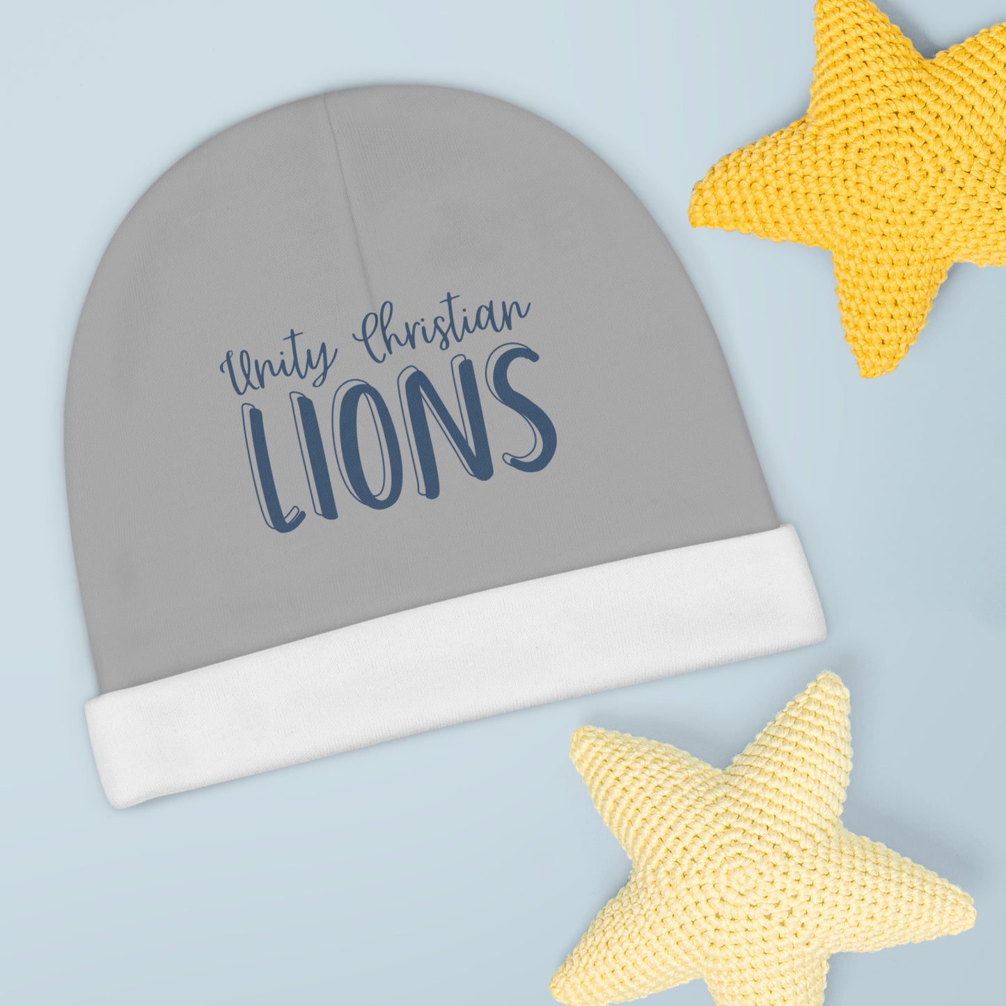 Unity Christian Lions Baby Beanie, Cute Infant Hat, Newborn Gift, Baby Shower, Personalized Beanie, Sporty Baby Apparel