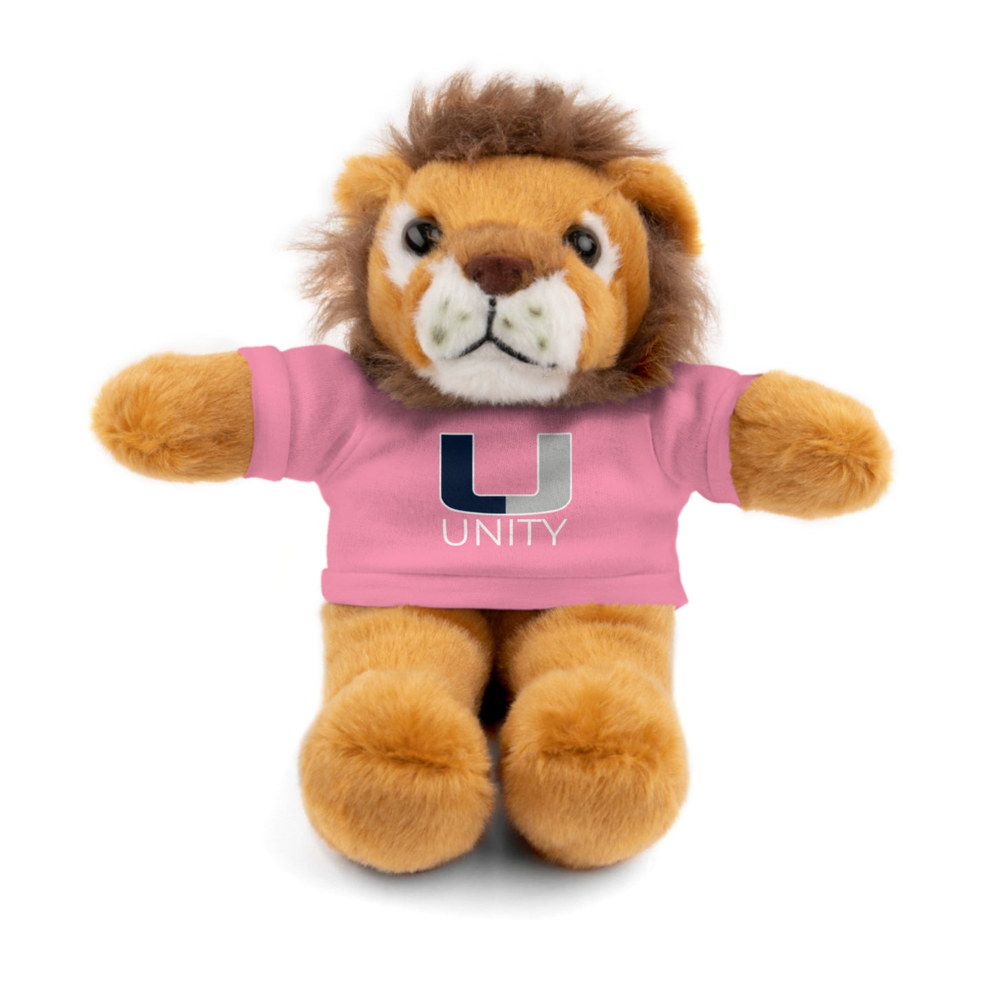 Cuddly Lion Stuffed Animal with Custom Tee, Birthday Gift, Nursery Decor, Kids Toy, Baby Shower Present