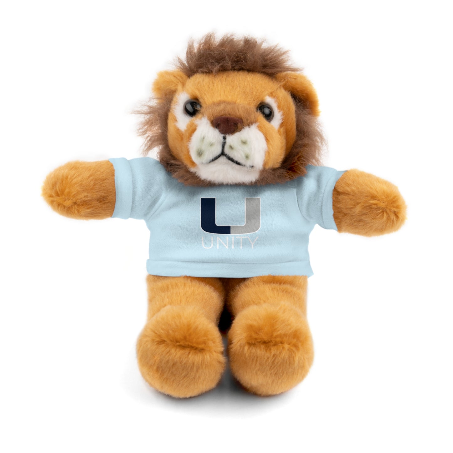 Cuddly Lion Stuffed Animal with Custom Tee, Birthday Gift, Nursery Decor, Kids Toy, Baby Shower Present