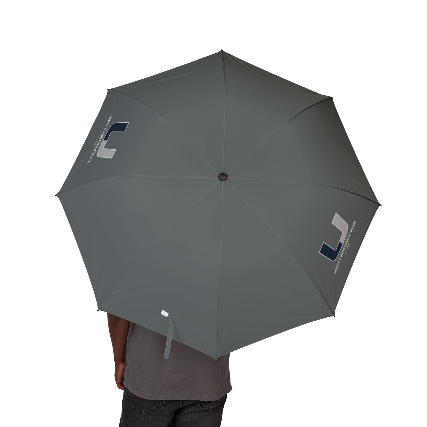 Grey Semi-Automatic Foldable Umbrella - Compact Outdoor Gear for Rainy Days, Travel Companion, Personalized Gift, Stylish Rain Protection, [...]