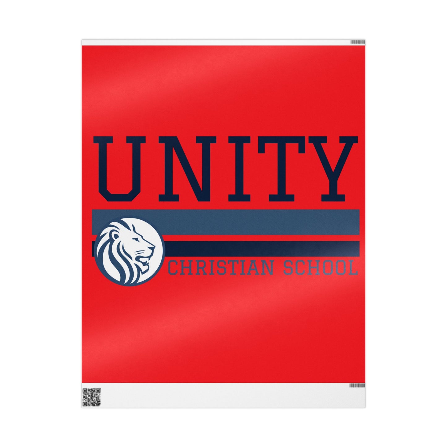 Custom Wrapping Paper for Special Occasions, Holidays, Red Gift Wrap, Unity Christian School, Vibrant Gift Wrap, Birthday and Celebration