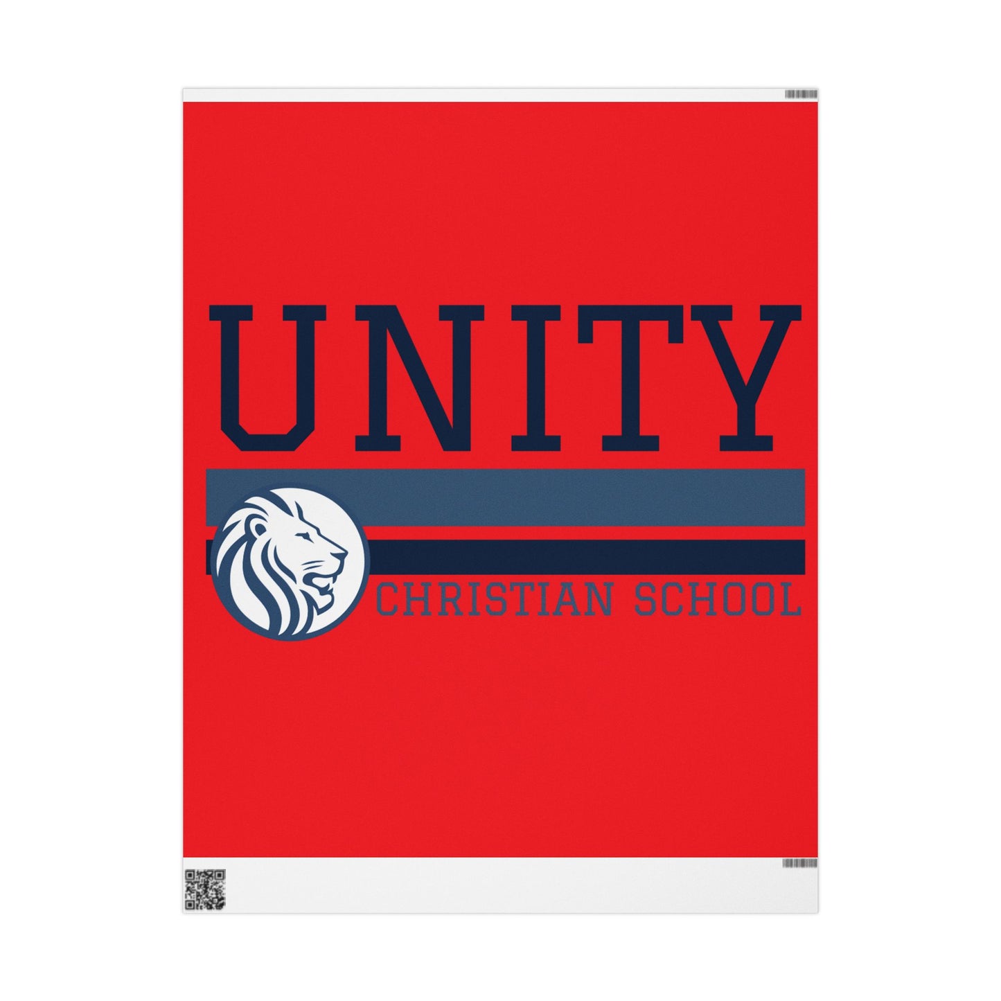 Custom Wrapping Paper for Special Occasions, Holidays, Red Gift Wrap, Unity Christian School, Vibrant Gift Wrap, Birthday and Celebration